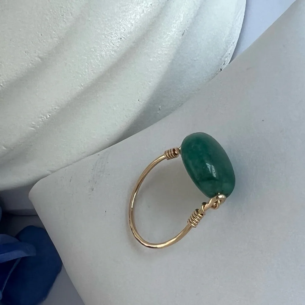 GREEN Quartz Gold Ring
